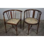 Mahogany Tub Chair, With matching Corner Chair, 75cm high, (2)