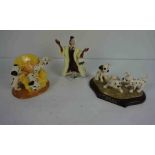 Royal Doulton Disney,s 101 Dalmations Figures, Comprising of "Cruella De Vil" No DM 1, "Pups in