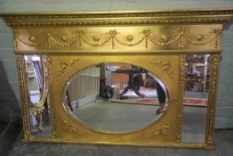 Regency Style Gilt Overmantel Mirror, (20th century) 82cm high, 132cm wide