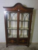 Edwardian Mahogany Display Cabinet, Having two Glazed Doors enclosing a Shelved interior, 152cm