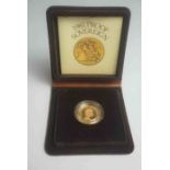 1981 Proof Sovereign Gold Coin, Queen Elizabeth II Bust to the Obverse, With Britannia to the
