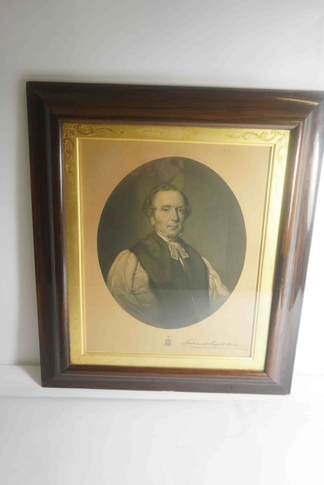 Antique Portrait Print of "Leonard Shafto Orde" 25cm Diameter, Retailed in Causewayside Edinburgh, - Image 2 of 3