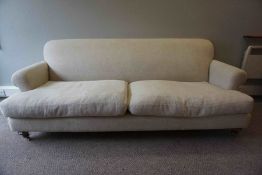 Modern Fabric Two Seater Sofa, Raised on Castors, 81cm high, 223cm wide, 104cm deepCondition