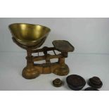 Fairbanks of Birmingham, Cast Iron and Brass Kitchen Scales, circa early 20th century, With assorted