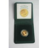 1980 Proof Sovereign Gold Coin, Queen Elizabeth II Bust to the Obverse, With Brittania to the