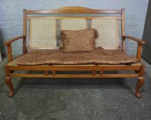 Hardwood Bergere Settee, 90cm high, 145cm wide, 80cm deep