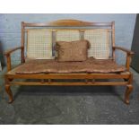 Hardwood Bergere Settee, 90cm high, 145cm wide, 80cm deep