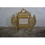 Victorian Style Gilt Electric Fire, 72cm high, 74cm wide