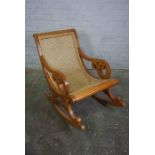 Modern Cane Rocking Chair, 82cm high