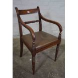 Regency Style Mahogany Carver Armchair, circa early 19th century, 85cm high,