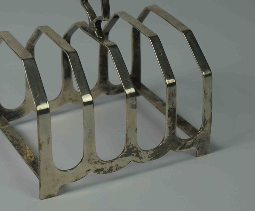 Silver Four Bar Toast Rack, Hallmarks for Sheffield, 2.85 ozt, 9.5cm wide - Image 5 of 7