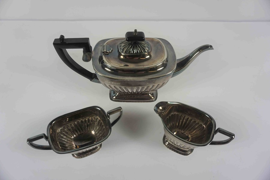 Silver Three Piece Tea Service, Hallmarks for E H Parkin & Co Sheffield, Comprising of a Tea Pot, - Image 2 of 5