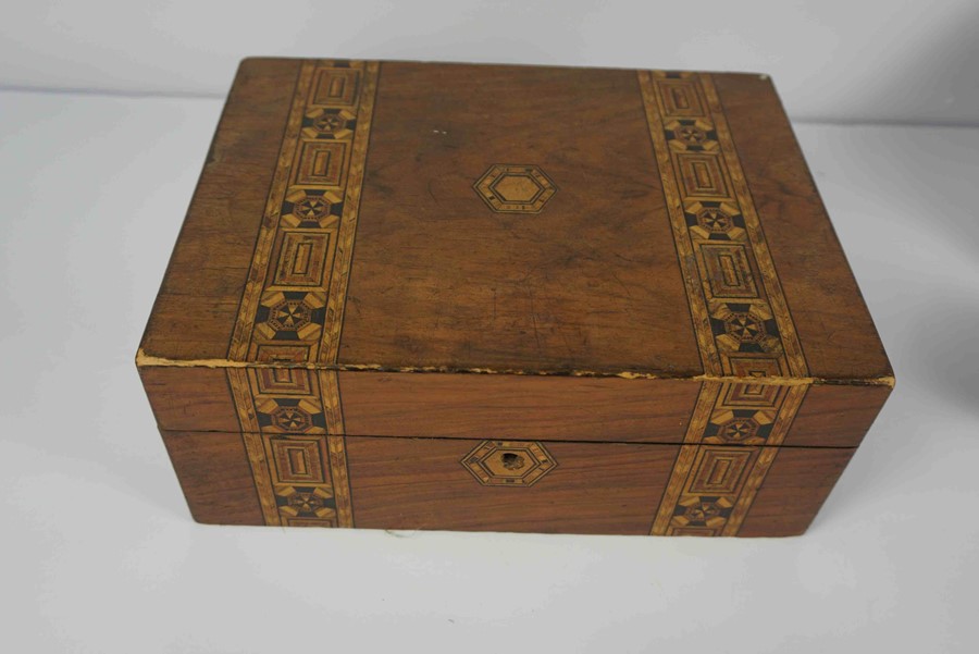 Mixed Lot of 19th Century and Later Collectables, To include a Papier Mache Box, Walnut Marquetry - Image 4 of 11