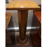 Walnut Column Stand, Having a Plinth top above an Octagonal column, Raised on a Plinth base, 117cm