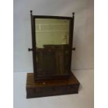 Mahogany Dressing Mirror, Having an Adjustable Mirror above a three Drawer base, 61cm high, 43cm