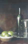 Paul Telford "Still Life with Green Apples" Limited Edition Silkscreen, 53.5cm x 37cm, Signed in