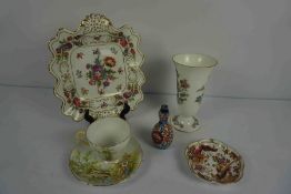 Mixed Lot of China and Pottery, To include a small Japanese Imari Double Gourd Vase, Four pieces