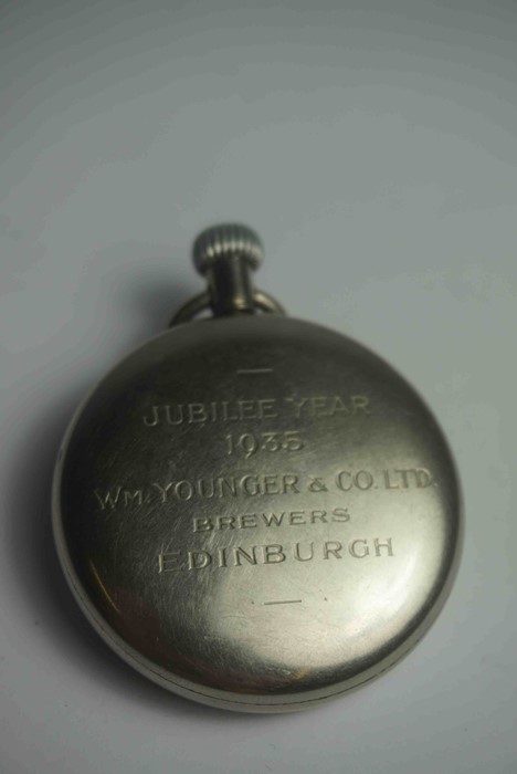 Swiss Made White Metal Cased Pocket Watch, Having text to the Dial "Time Flies But You Can Get - Image 2 of 2