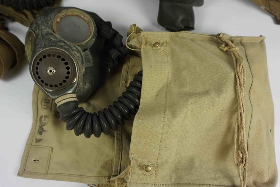 Three Military Issue Gas Masks, With Canvas Carry Satchels, (3) - Image 4 of 4