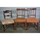 Regency Mahogany Dining Chair, circa early 19th century, Decorated with Ebony stringing, 84cm