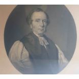 Antique Portrait Print of "Leonard Shafto Orde" 25cm Diameter, Retailed in Causewayside Edinburgh,