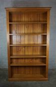 Large Pine Open Bookcase, 216cm high, 132cm wide, 32cm deep