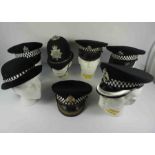 Collection of Police Caps, To include a Metropolitan Police Inspector and Chief Inspector Cap,
