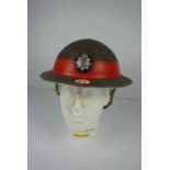 British National Fire Service Home Front Steel Helmet, circa 1938, For a Section Commander, Having a