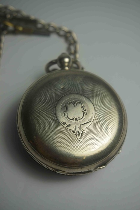 Victorian Silver Cased Pocket Watch, Having a white Enamel dial with Subsidiary seconds dial, With a - Image 3 of 4