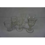Collection of Regency Style Glass Rummers, Also with similar Glasses, Various sizes (14)