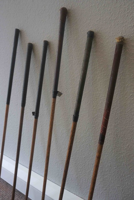 Six Vintage Hickory Shafted Golf Clubs, Makers names worn, To include a 2 Iron, Wooden Headed - Image 3 of 4