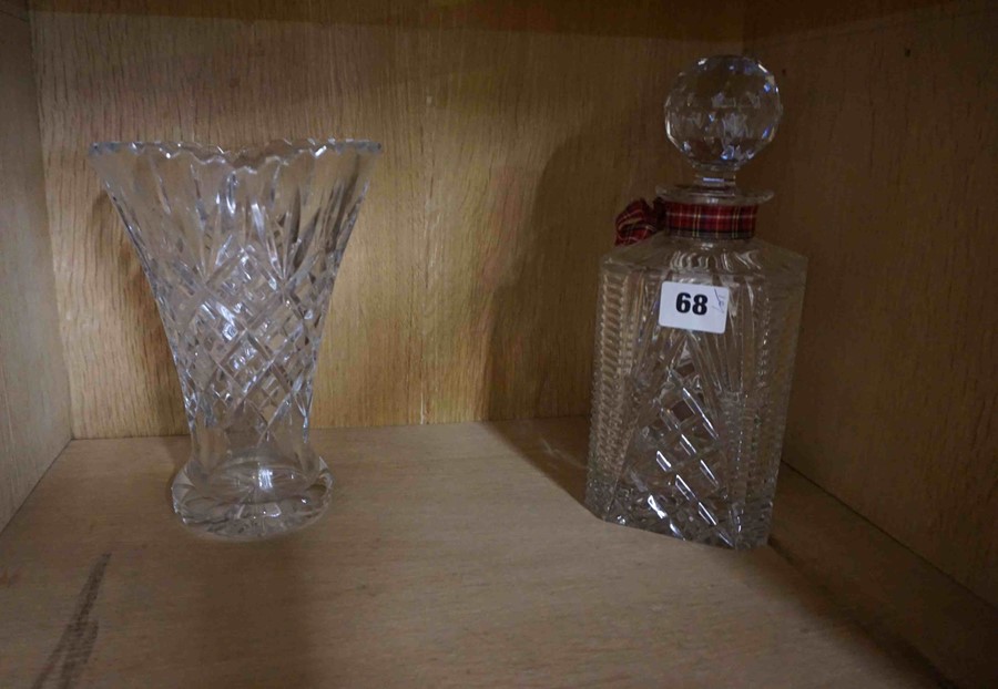 Mixed Lot of Crystal and Glass, To include a Decanter with stopper, Bowls, Vase, Wine and - Image 3 of 4