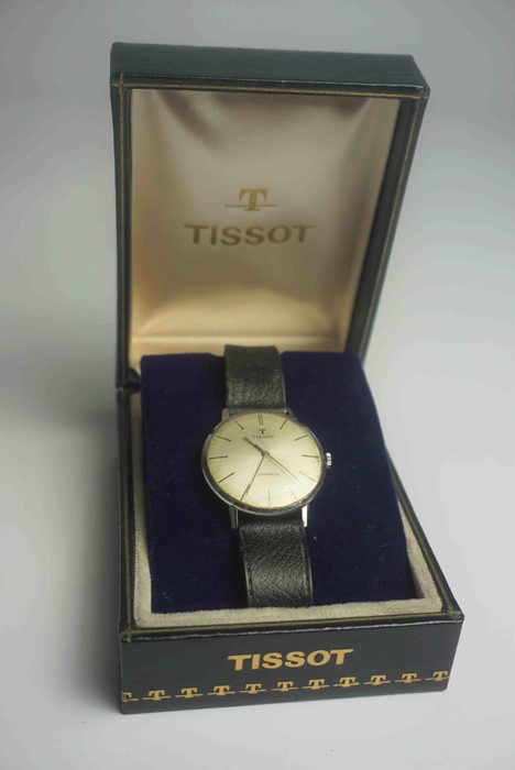 Vintage Gents Tissot Automatic Wristwatch, Having a Leather strap, With original box