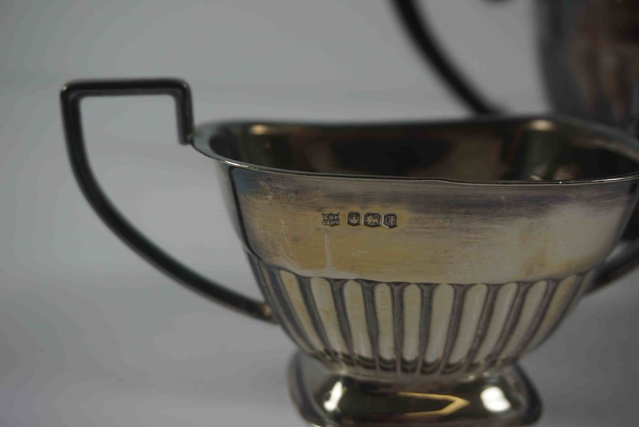 Silver Three Piece Tea Service, Hallmarks for E H Parkin & Co Sheffield, Comprising of a Tea Pot, - Image 4 of 5