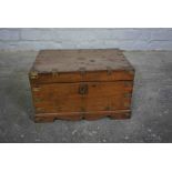 Indian Hardwood Work Box, Enclosing a Fitted interior, With gilt metal handles, 22cm high, 38cm