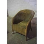 Vintage Lloyd Lloom Gilt Wicker Chair, Having label for W. Lusty & Sons of London to underside, 71cm