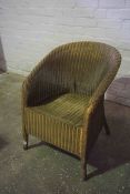 Vintage Lloyd Lloom Gilt Wicker Chair, Having label for W. Lusty & Sons of London to underside, 71cm