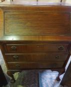 Mahogany Writing Bureau, Having a Fall front enclosing fitted Drawers and Pigeon holes, Above