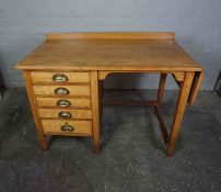 Vintage Oak Kneehole Desk, Having four Drawers, 79cm high, 106cm wide, 61cm deep