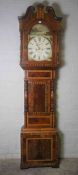 W. Farne Larkhall, Mahogany and Marquetry Inlaid Eight Day Grandfather Clock, circa 19th century,