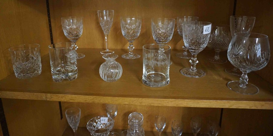 Mixed Lot of Crystal and Glass, To include a Decanter with stopper, Bowls, Vase, Wine and