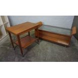 Retro G-Plan Style Teak Coffee Table, With a Glass top, 51cm high, 123cm wide, 51cm deep, Also