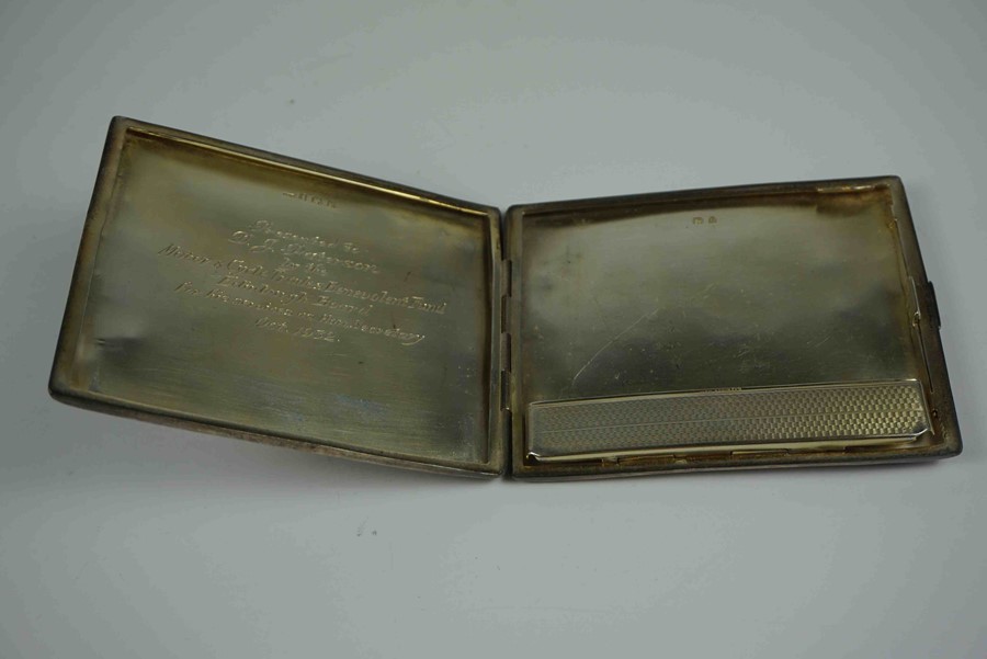 Silver Cigarette Case, circa early 20th century, Engraved to inside, 4.29 ozt, 8.5cm x 10cm - Image 4 of 6