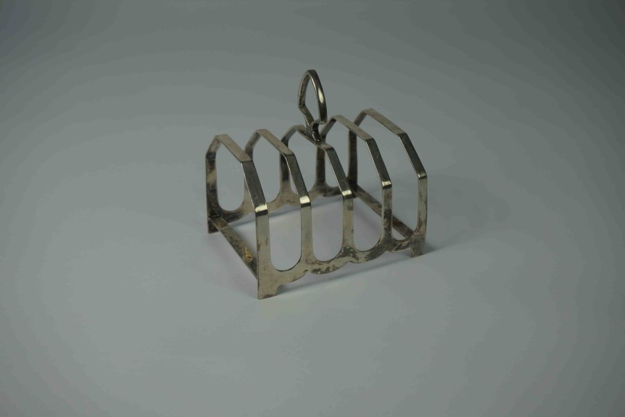 Silver Four Bar Toast Rack, Hallmarks for Sheffield, 2.85 ozt, 9.5cm wide - Image 4 of 7