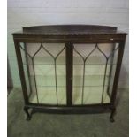 Mahogany Display Cabinet, Having two Glazed Doors enclosing Glass Shelves, 125cm high, 121cm wide,