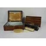 Mixed Lot of 19th Century and Later Collectables, To include a Papier Mache Box, Walnut Marquetry