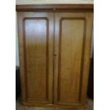 Victorian Pine Wardrobe, Having two Doors enclosing fitted Drawers, 194cm high, 137cm wide, 55cm