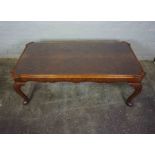 Queen Anne Style Walnut Coffee Table, Having Drawers to each end, Raised on Cabriole legs with Pad