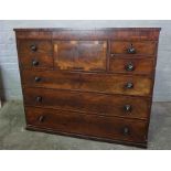 Victorian Mahogany Chest of Drawers, Having a Large Drawer flanked with small Drawers, Above three
