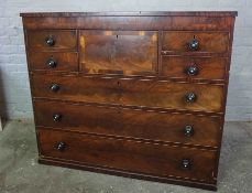 Victorian Mahogany Chest of Drawers, Having a Large Drawer flanked with small Drawers, Above three